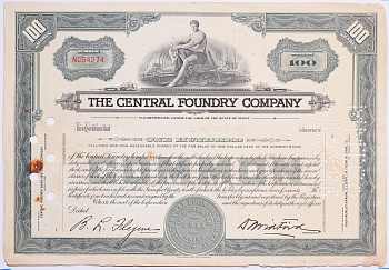 США 100 акций 1955 центральной добывающей компании   бумага   5547-12-1-1