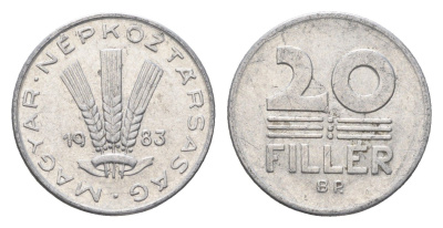 Венгрия 20 филлеров 1983 BP KM 573 алюминий 4664-1159