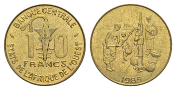 Западная Африка (BCEAO) 10 франков 1985 Центральный банк государств Западной Африки KM 10 медь алюминий никель 4642-243