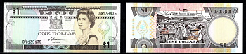 Фиджи 1 доллар ND (1987) Pick 86 a бумага UNC (пресс) 8608-9-2-2