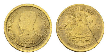 Таиланд 5 сатангов 1957 ВЕ 2500, Рама IX (1946-2016) Y 78 алюминиевая бронза UNC 44-1013