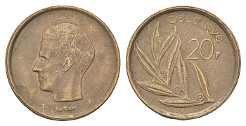 Бельгия 20 франков 1981 Belgique, Бодуэн I (1951-1993) KM 159 никель латунь 4704-1212