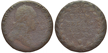 АВСТРИЙСКИЕ НИДЕРЛАНДЫ 2 ЛИАРДА 1793 ФРАНЦИСК II KM 57, ANC. 99 медь 189-422