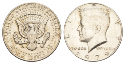 США 1/2 доллара (50 центов) 1979 Джон Кеннеди KM A202b медь плакированная медно-никелем aUNC 4536-1242