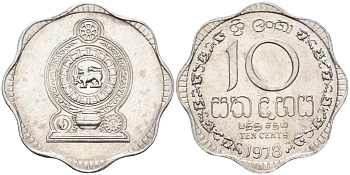 Цейлон 10 центов 1978 KM 140 a алюминий 4586-326