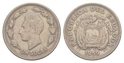 Эквадор 1 сукре 1959 KM 78a медно-никель 00-00