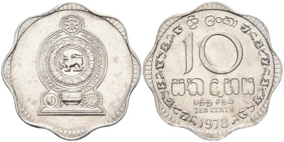 Цейлон 10 центов 1978 KM 140 a алюминий 4586-326