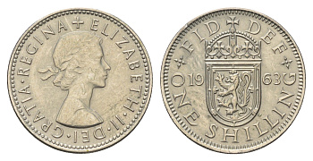 Великобритания 1 шиллинг 1963 Елизавета II (1952-2022), Шотландский герб KM 905, Spink 4148 медно-никель 4177-544