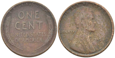 США 1 ЦЕНТ 1929 ЛИНКОЛЬН KM 132 бронза 3309-1235