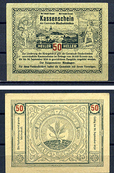 Бишофштеттен (Австрия) 50 геллеров 1920 Jaksc/Pick?JPR0092a-10 бумага aUNC 7556-32-4-1
