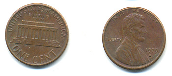 США 1 ЦЕНТ 1979 D ЛИНКОЛЬН KM 201 медь цинк 86-115