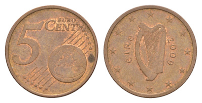 Ирландия 5 евроцентов 2009 KM 34 сталь плакированная медью 4649-1237