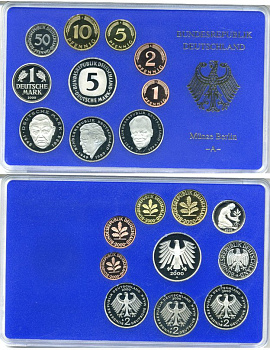 ФРГ государственный набор из 10 монет 2000 A    PROOF  3-5-3-55