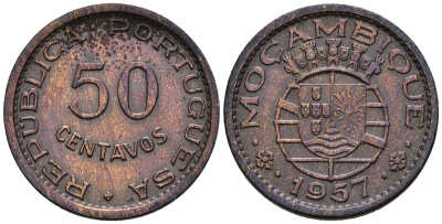 Мозамбик 50 сентаво 1957 KM 81 бронза 4147-663