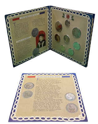 Великобритания набор из 8 монет 1990 в картонном буклете Spink US10   BUNC  7-4-1-21