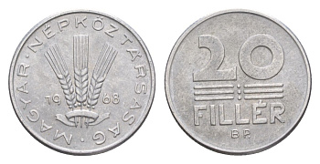 Венгрия 20 филлеров 1968 KM 573 алюминий aUNC 4632-669