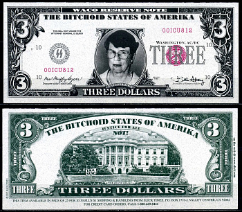 США 3 доллара 1997 сувенирная банкнота бумага UNC (пресс) 6287-46-1-2