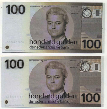 НИДЕРЛАНДЫ 100 ГУЛЬДЕНОВ 1977 СУВЕНИРНАЯ БАНКНОТА бумага UNC (ПРЕСС) 8588-7-1-1