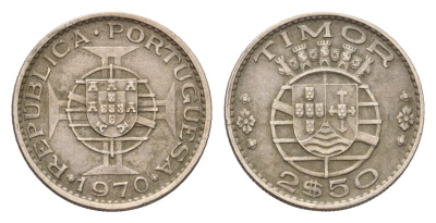 Португальский Тимор 2,5 эскудо 1970 год-тип KM 20 медно-никель 4669-739