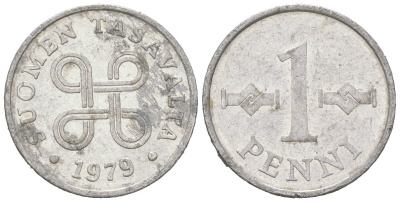 Финляндия 1 пенни 1979 KM 44a алюминий 218-926