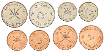 Оман лот из 4 монет 1999 (5, 10, 25, 50 байсов) UNC 4681-231-234