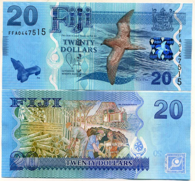 Фиджи 20 долларов 2012 птица Pick 117 а бумага UNC (пресс) 00-00