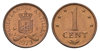 Нидерландские Антильские острова (Нидерландские Антилы) 1 цент 1973 Юлиана (1948-1980) KM 8 бронза  UNC  3458-1236