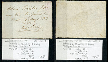 Куба 1 трудодень 1889 расписка за 1 день работы на сахарных плантациях, 4 мая 1889, с владельческой биркой      451-550-1