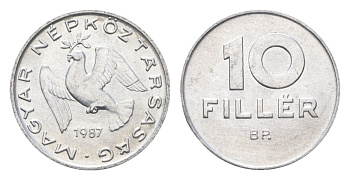 Венгрия 10 филлеров 1987 BP KM 572 алюминий 4665-943