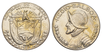 Панама 1/2 бальбоа (50 сентесимо) 1982 KM 12b медь плакированная медно-никелем 4645-121