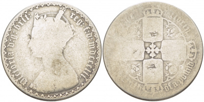 Великобритания 1 флорин = 2 шиллинга 1883 Виктория (1837-1901) KM 746.4, Spink 3900 серебро 1515-433