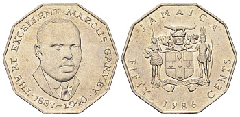 Ямайка 50 центов 1986 KM 65 медно-никель UNC 4590-1014