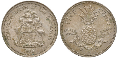 Багамские острова 5 центов 1975 KM 60 медно-никель 4175-1117