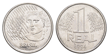 Бразилия 1 реал 1994 KM 636 нержавеющая сталь aUNC 4642-1254