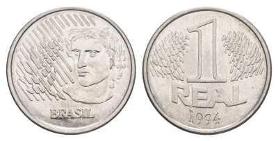 Бразилия 1 реал 1994 KM 636 нержавеющая сталь aUNC 4642-1254