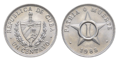 Куба 1 сентаво 1988 KM 33.2 алюминий UNC 4636-659