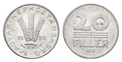 Венгрия 20 филлеров 1989 BP KM 573 алюминий 4668-166