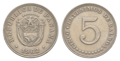 Панама 5 сентесимо 1962 KM 23.2 медно-никель 4643-1241