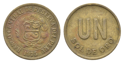 Перу 1 соль 1975 KM 266.1 латунь 4664-457