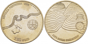 ПОРТУГАЛИЯ 2 1/2 ЕВРО 2008 ВИНОДЕЛЬЧЕСКИЙ РАЙОН АЛЬТО ДУРО медно-никель UNC 4512-643