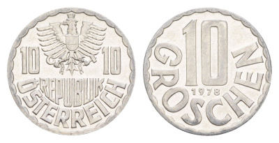 Австрия 10 грошей 1978 KM 2878 алюминий UNC 4528-455