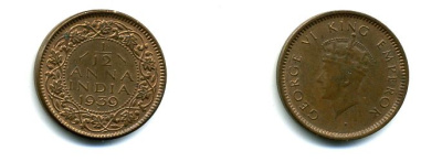 ИНДИЯ 1/12 АННЫ 1939 57-322