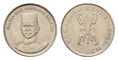 Бруней 10 сенов 2005 Хассанал Болкиах KM 36 медно-никель UNC 4679-725
