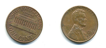 США 1 ЦЕНТ 1963 ЛИНКОЛЬН KM 201 медь цинк 76-565