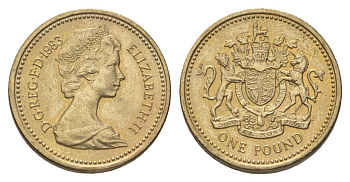 Великобритания 1 фунт 1983 Елизавета II (1952-2022) KM 933, Spink 4221 никель латунь 4179-221