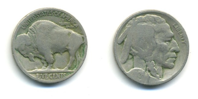 США 5 ЦЕНТОВ 1926 ИНДЕЕЦ, БИЗОН KM 134 медно-никель 80-749