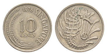 Сингапур 10 центов 1978 KM 3 медно-никель 4640-555