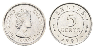 Белиз 5 центов 1991 KM 34a алюминий UNC 4668-735