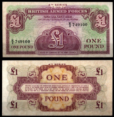 Великобритания, Британские вооружённые силы 1 фунт ND (1962) 4-ая серия Pick M36 бумага UNC (пресс) 6318-10-2-1