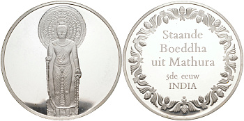 Нидерланды медаль ND Будда, 51,8 грамм серебро PROOF 00-00